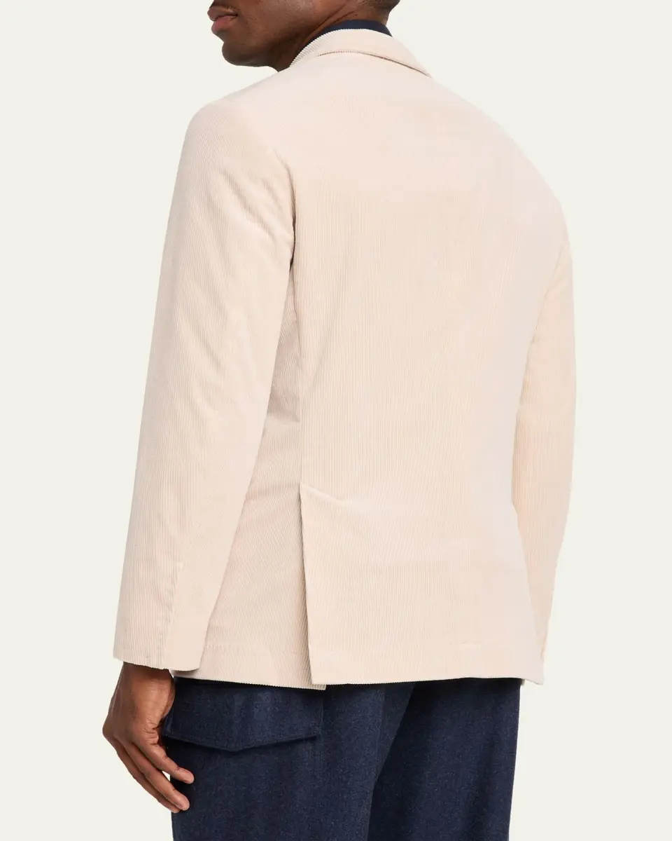 Brunello Cucinelli Men's Carded Wool Single-Breasted Sport Coat | Thumbnail 3