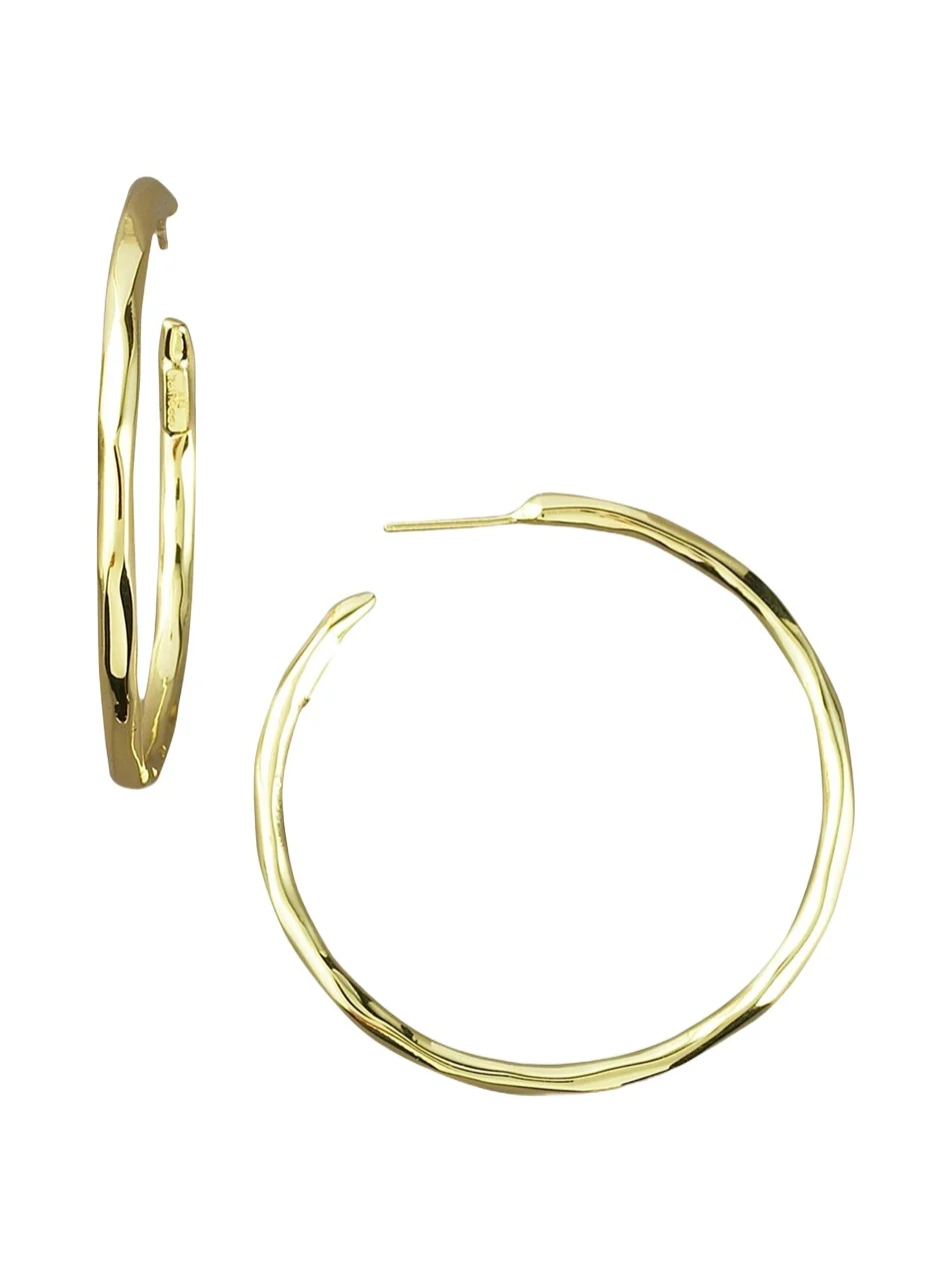 Large Faceted Hoop Earrings in 18K Gold Large Faceted Hoop Earrings in 18K Gold