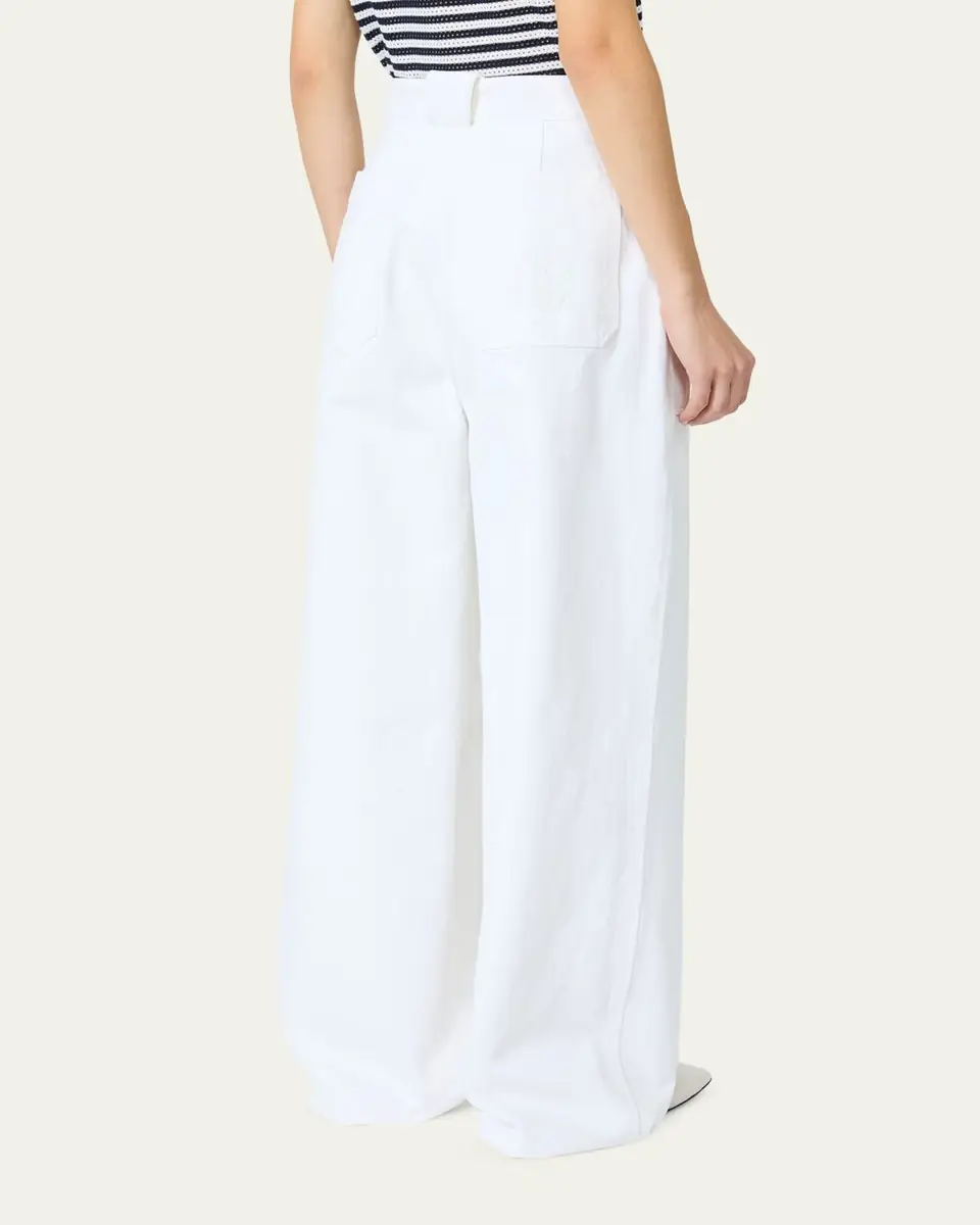 Max Mara High-Rise Cotton Twill Wide-Leg Sailor Pants | Thumbnail 3 Max Mara High-Rise Cotton Twill Wide-Leg Sailor Pants | Thumbnail 3