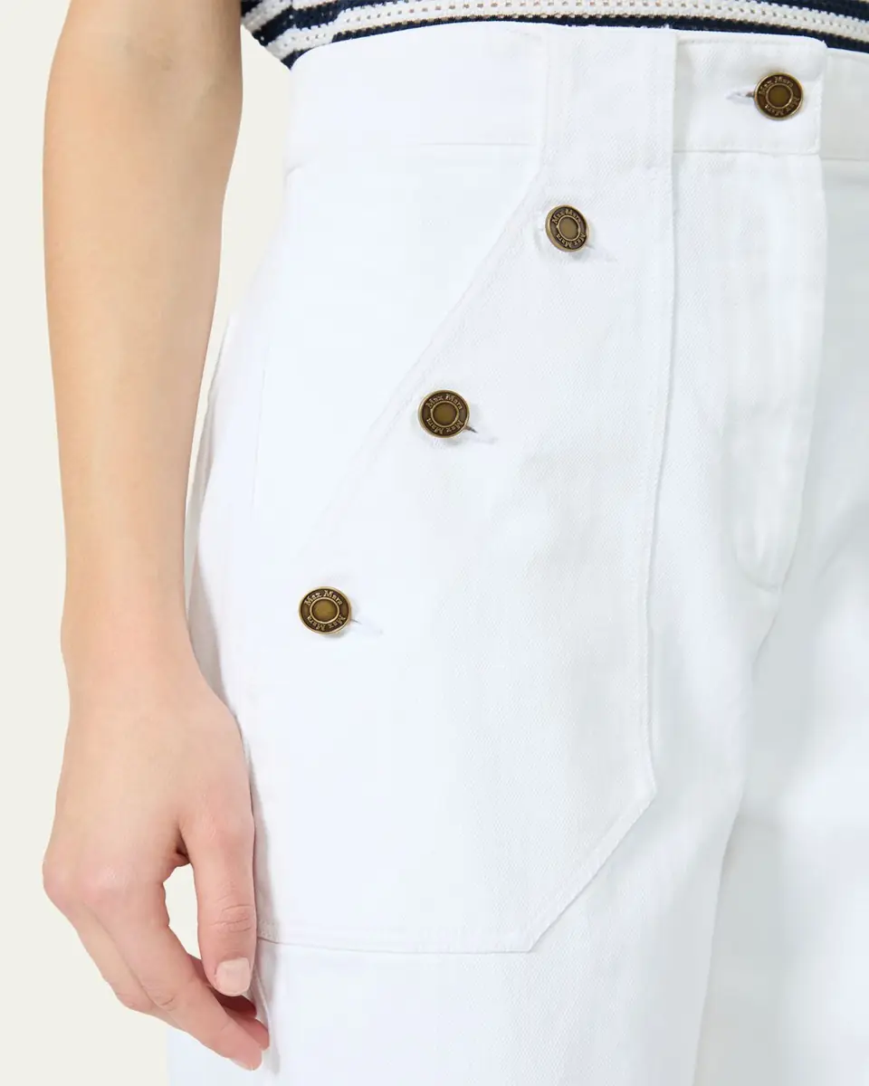 Max Mara High-Rise Cotton Twill Wide-Leg Sailor Pants | Thumbnail 5 Max Mara High-Rise Cotton Twill Wide-Leg Sailor Pants | Thumbnail 5