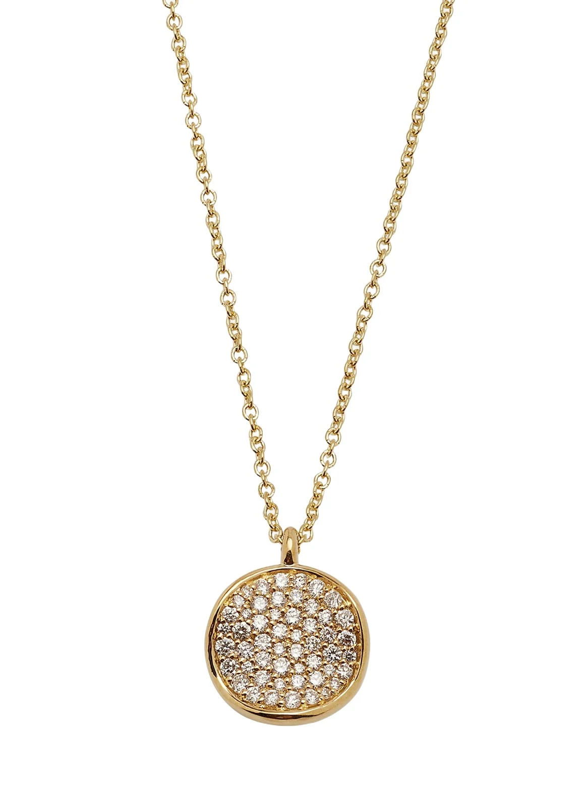 Small Flower Pendant Necklace in 18K Gold with Diamonds
