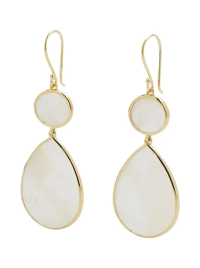 Snowman 2-Stone Drop Earrings in 18K Gold Snowman 2-Stone Drop Earrings in 18K Gold
