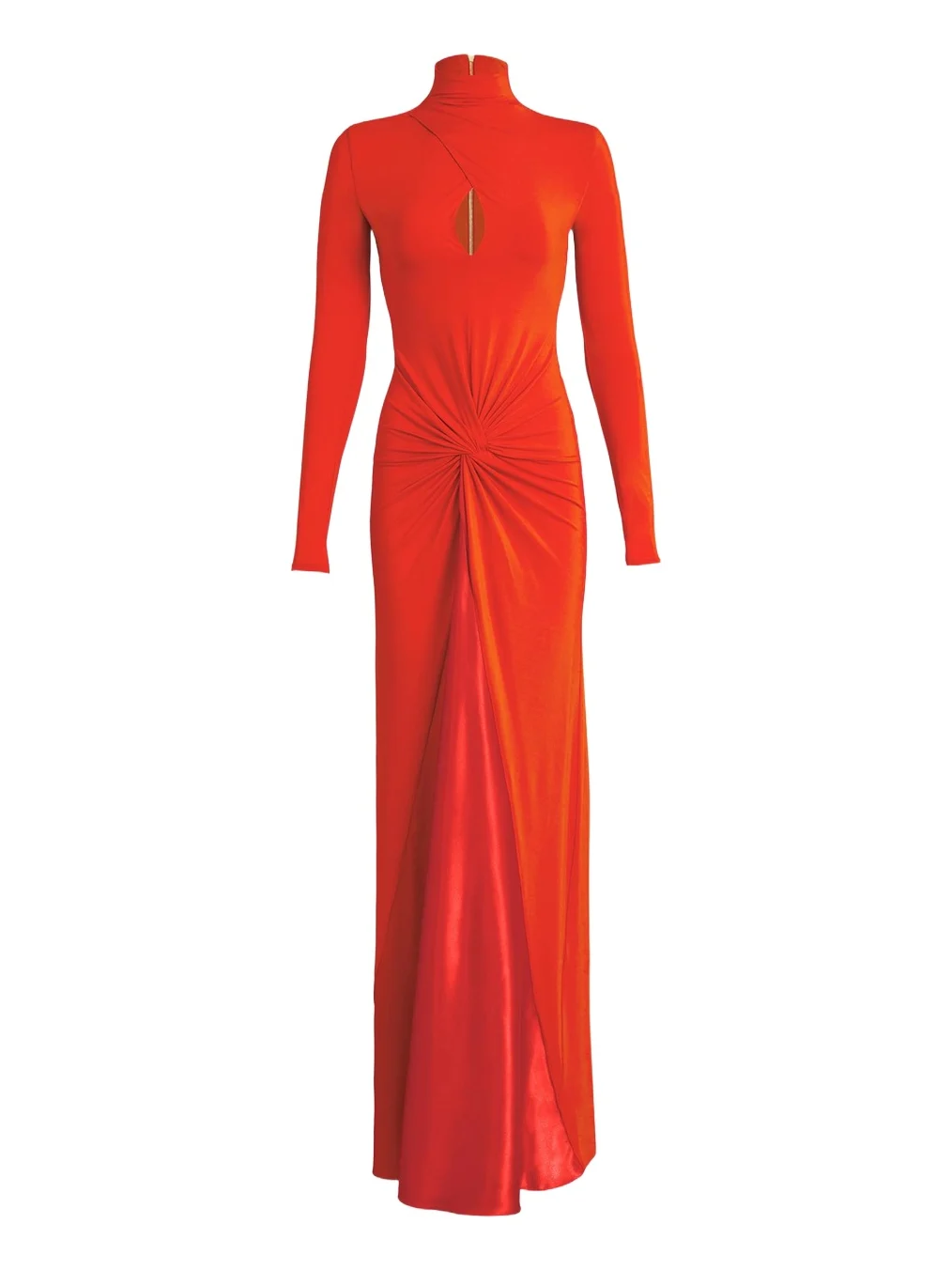 Silvia Tcherassi Birdy Twisted Cutout Long-Sleeve Maxi Dress