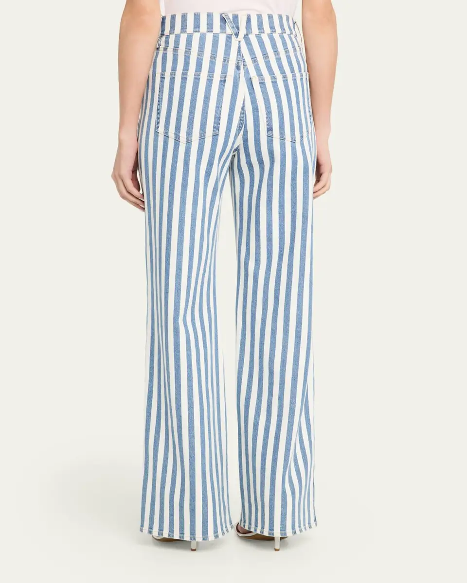 Veronica Beard Taylor High-Rise Wide-Leg Striped Jeans | Thumbnail 3 Veronica Beard Taylor High-Rise Wide-Leg Striped Jeans | Thumbnail 3