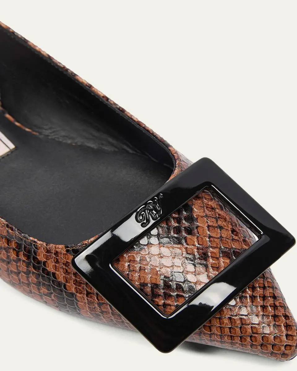 Roger Vivier Gommettine Croc-Embossed Leather Slingback Ballerina Flats | Thumbnail 3 Roger Vivier Gommettine Croc-Embossed Leather Slingback Ballerina Flats | Thumbnail 3