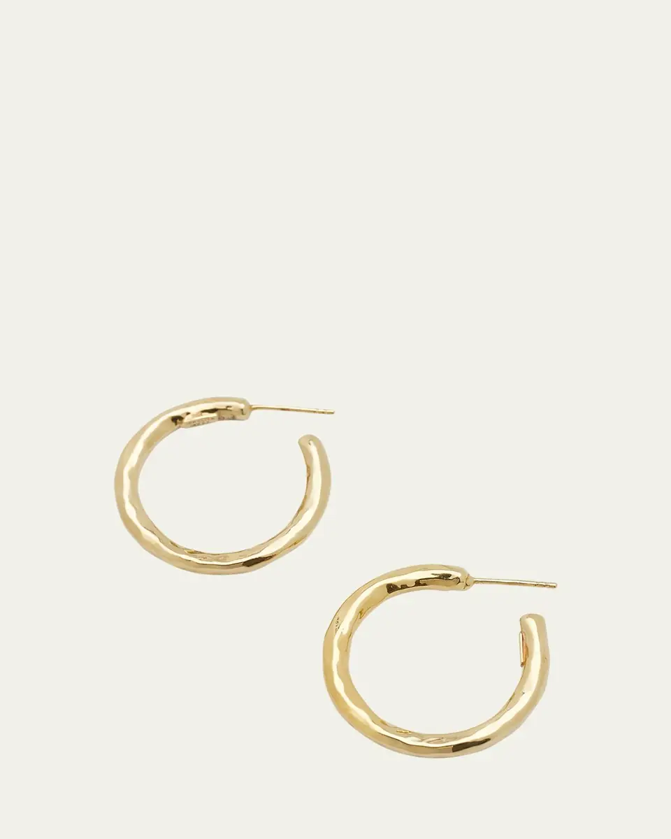 Ippolita Small Hammered Hoop Earrings in 18K Gold | Thumbnail 3