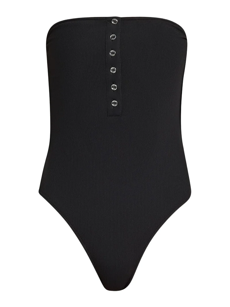 Ribbed Strapless One-Piece Swimsuit Ribbed Strapless One-Piece Swimsuit