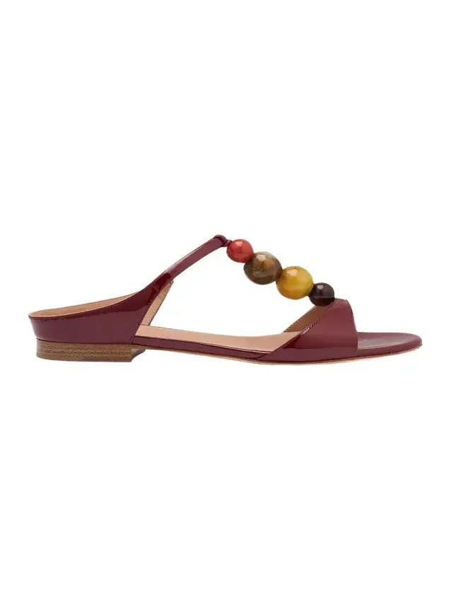 Lena Beaded Patent Leather Sandals Lena Beaded Patent Leather Sandals