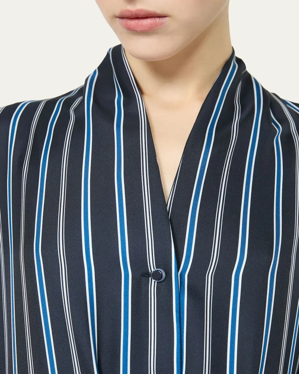 Max Mara Long-Sleeve Striped Shirtdress w/ Belt | Thumbnail 4 Max Mara Long-Sleeve Striped Shirtdress w/ Belt | Thumbnail 4