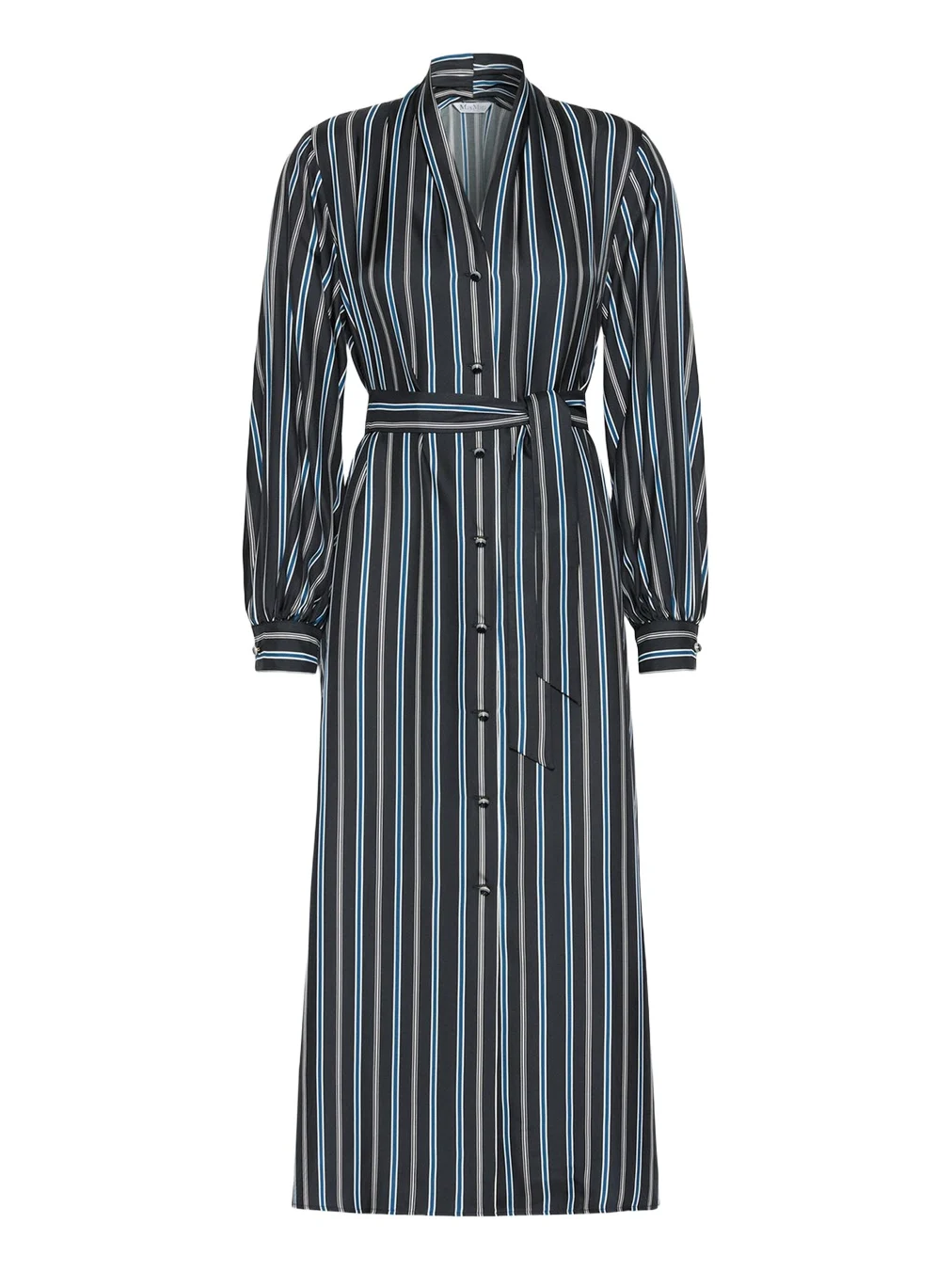 Long-Sleeve Striped Shirtdress w/ Belt Long-Sleeve Striped Shirtdress w/ Belt