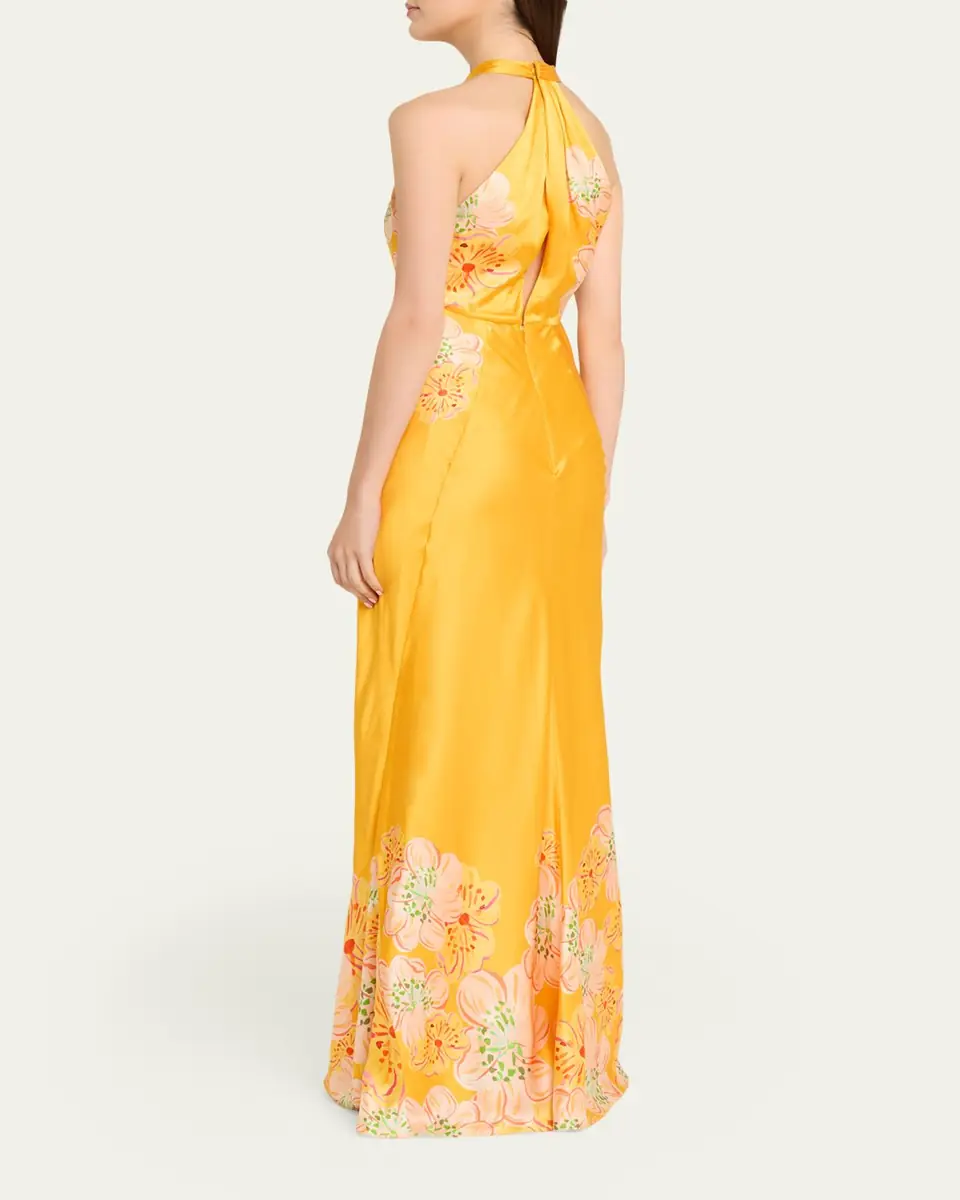Saloni Cozette Floral Silk Dress | Thumbnail 3 Saloni Cozette Floral Silk Dress | Thumbnail 3