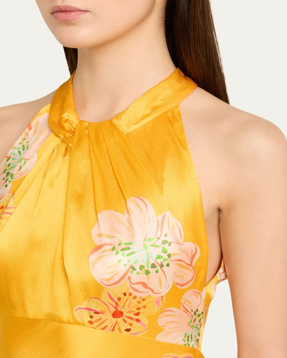 Saloni Cozette Floral Silk Dress | Thumbnail 5 Saloni Cozette Floral Silk Dress | Thumbnail 5