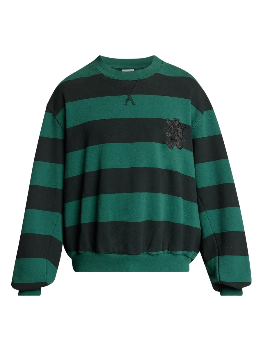 Men's Stripe Logo Crest Crewneck Sweatshirt Men's Stripe Logo Crest Crewneck Sweatshirt