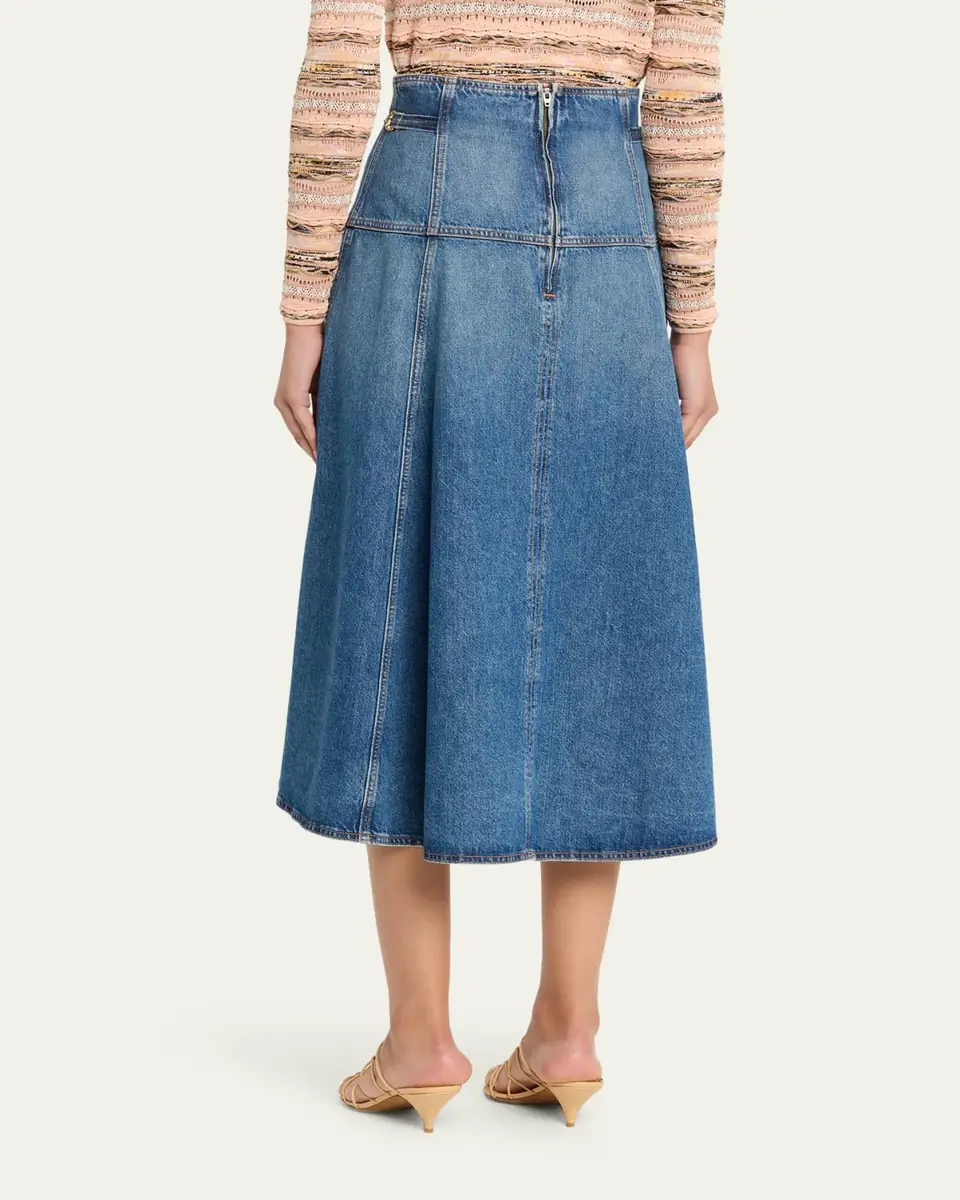 Ulla Johnson Brigette Denim Midi Skirt | Thumbnail 3 Ulla Johnson Brigette Denim Midi Skirt | Thumbnail 3