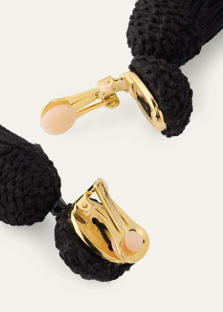 Oscar de la Renta Silk Rope Tassel Clip-On Earrings | Thumbnail 6