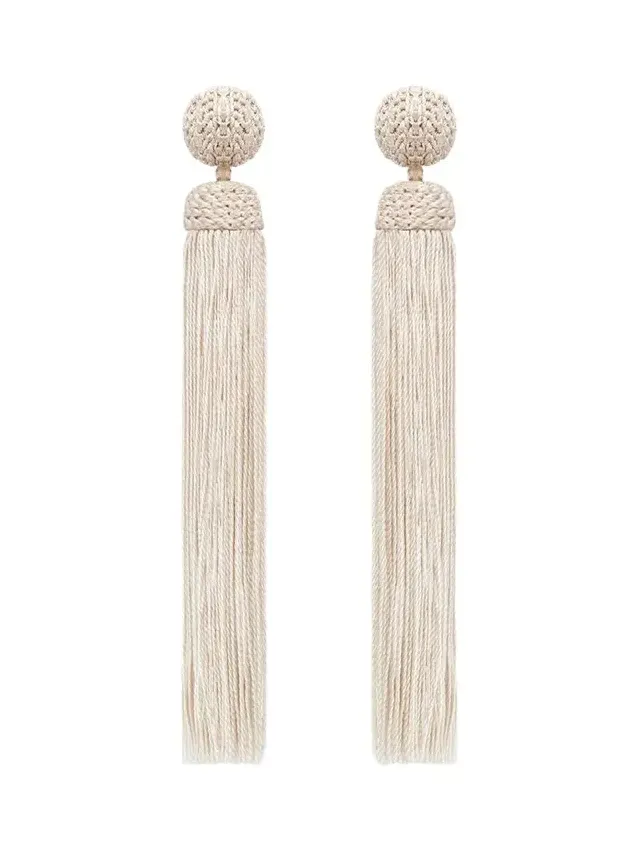 Silk Rope Tassel Clip-On Earrings