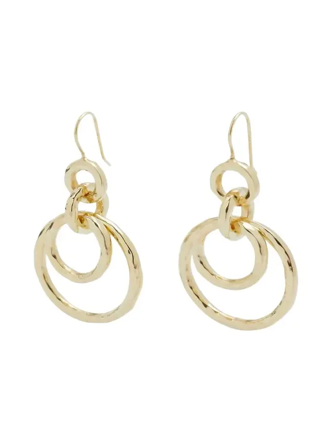 Puffy Hammered Jet Set Earrings in 18K Gold Puffy Hammered Jet Set Earrings in 18K Gold