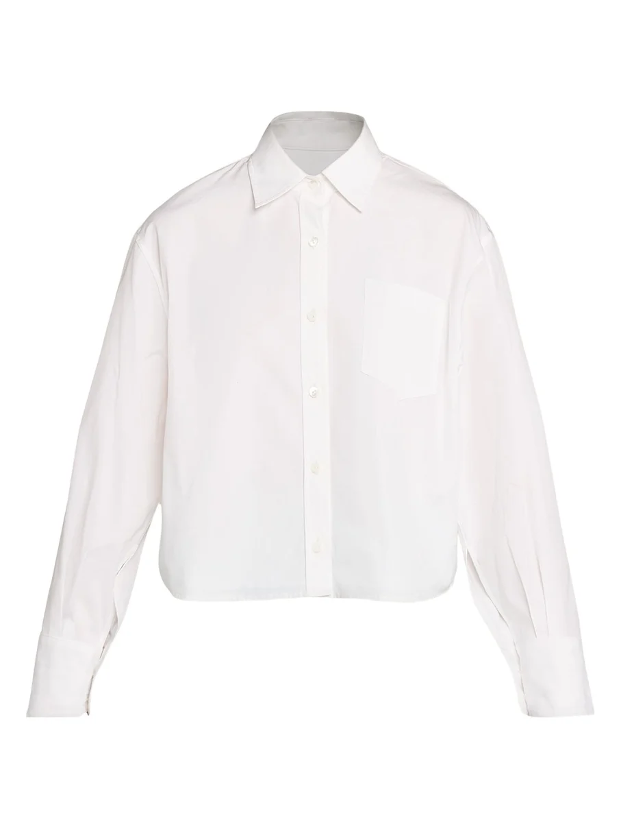 Organic Cotton Cropped Button-Down Shirt Organic Cotton Cropped Button-Down Shirt