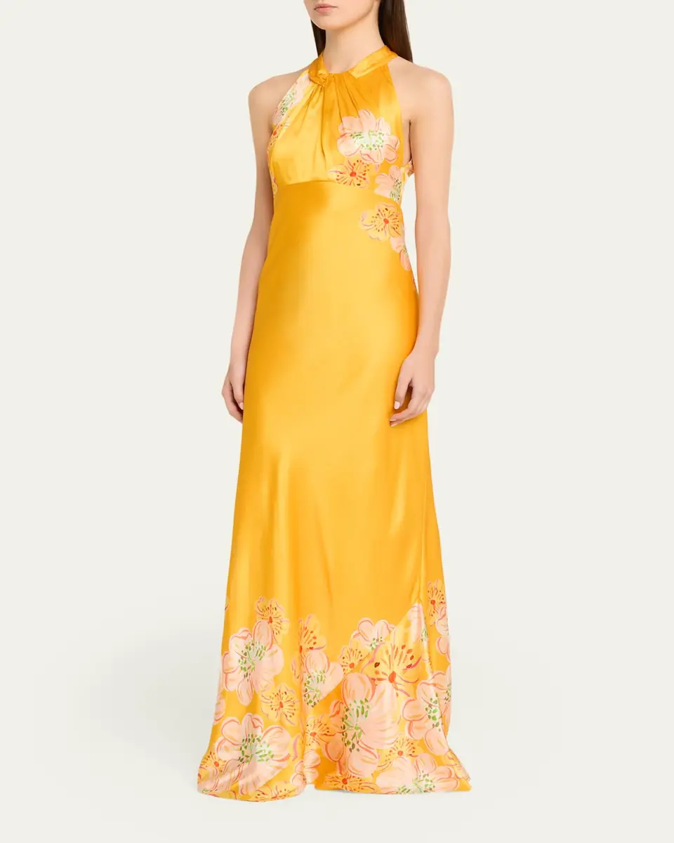 Saloni Cozette Floral Silk Dress | Thumbnail 4