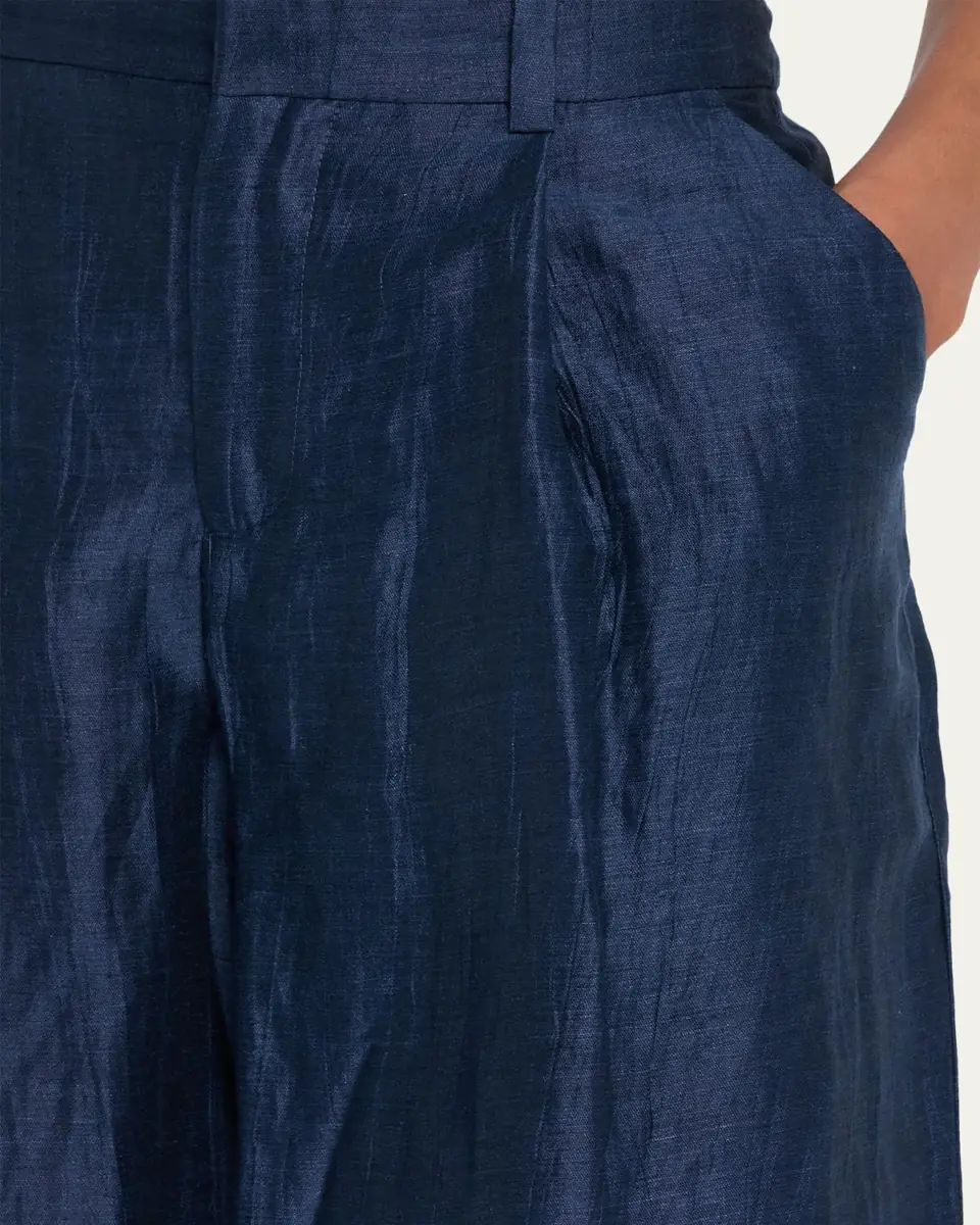 L'Agence Allanah Crinkled Linen Wide-Leg Pants | Thumbnail 5 L'Agence Allanah Crinkled Linen Wide-Leg Pants | Thumbnail 5