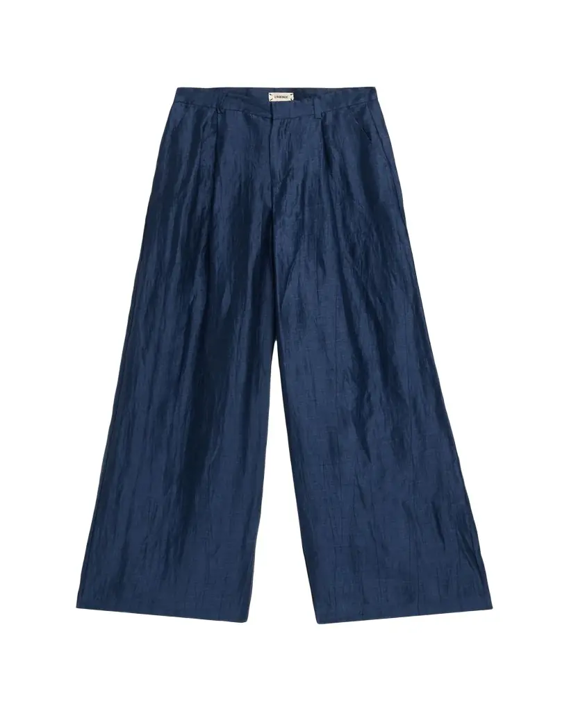 L'Agence Allanah Crinkled Linen Wide-Leg Pants | Image 1 L'Agence Allanah Crinkled Linen Wide-Leg Pants | Image 1