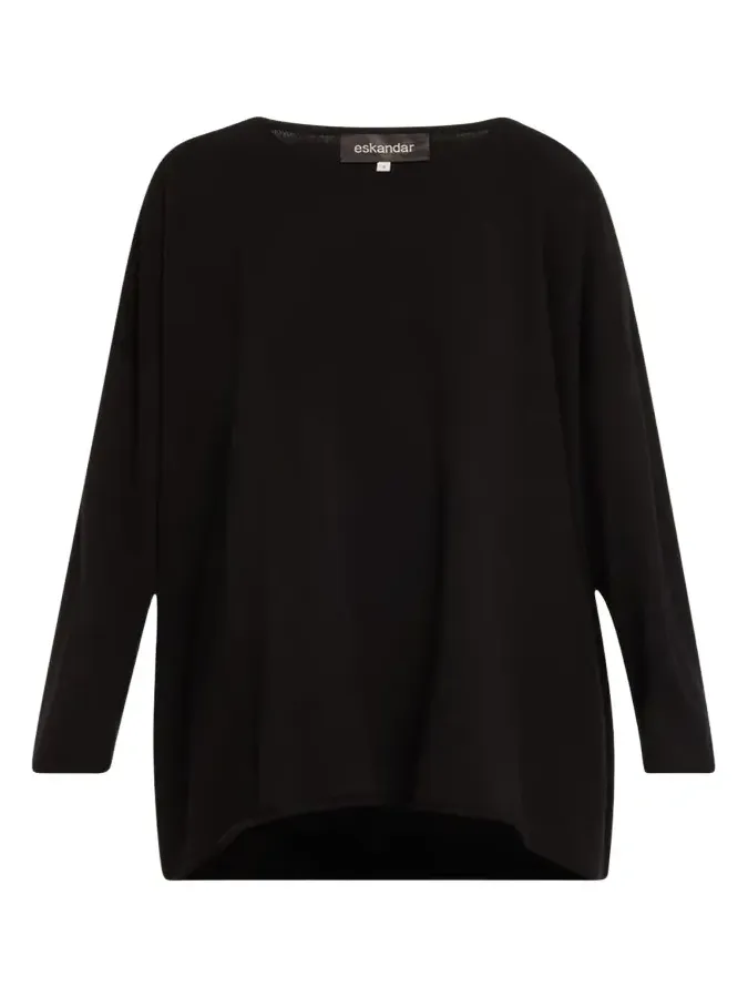A-Line Bateau Neck Cashmere Sweater