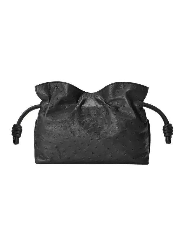 Loewe Flamenco Mini Clutch Bag in Ostrich Leather