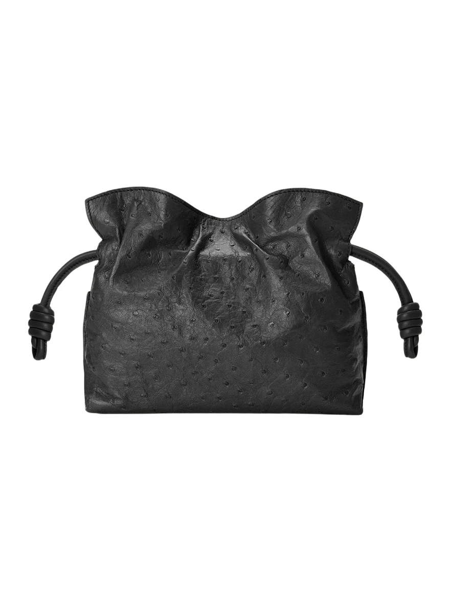 Loewe Flamenco Mini Clutch Bag in Ostrich Leather
