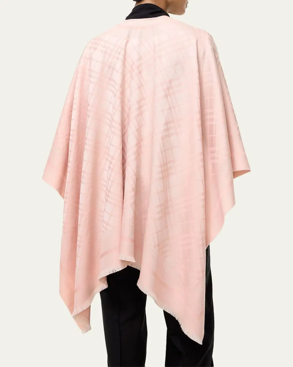 Burberry Check Wool Cashmere Cape | Thumbnail 2 Burberry Check Wool Cashmere Cape | Thumbnail 2