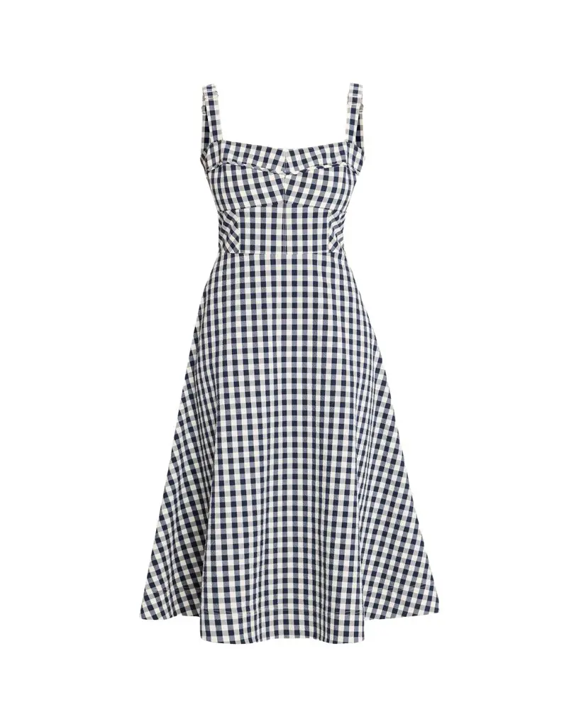 Veronica Beard Aila Gingham A-Line Midi Dress | Image 1 Veronica Beard Aila Gingham A-Line Midi Dress | Image 1