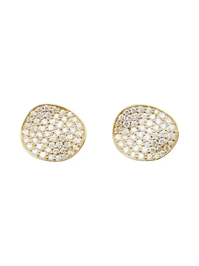 Small Flower Stud Earrings in 18K Gold with Diamonds