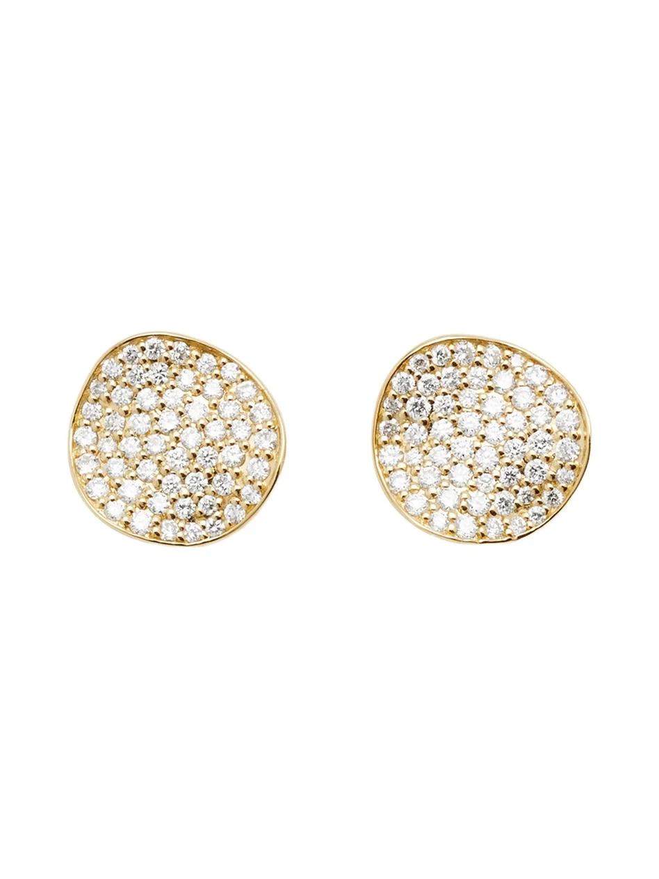 Small Flower Stud Earrings in 18K Gold with Diamonds Small Flower Stud Earrings in 18K Gold with Diamonds