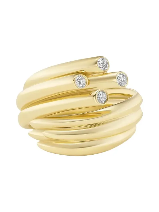 18K Yellow and White Gold Diamond Sheaf Ring 18K Yellow and White Gold Diamond Sheaf Ring
