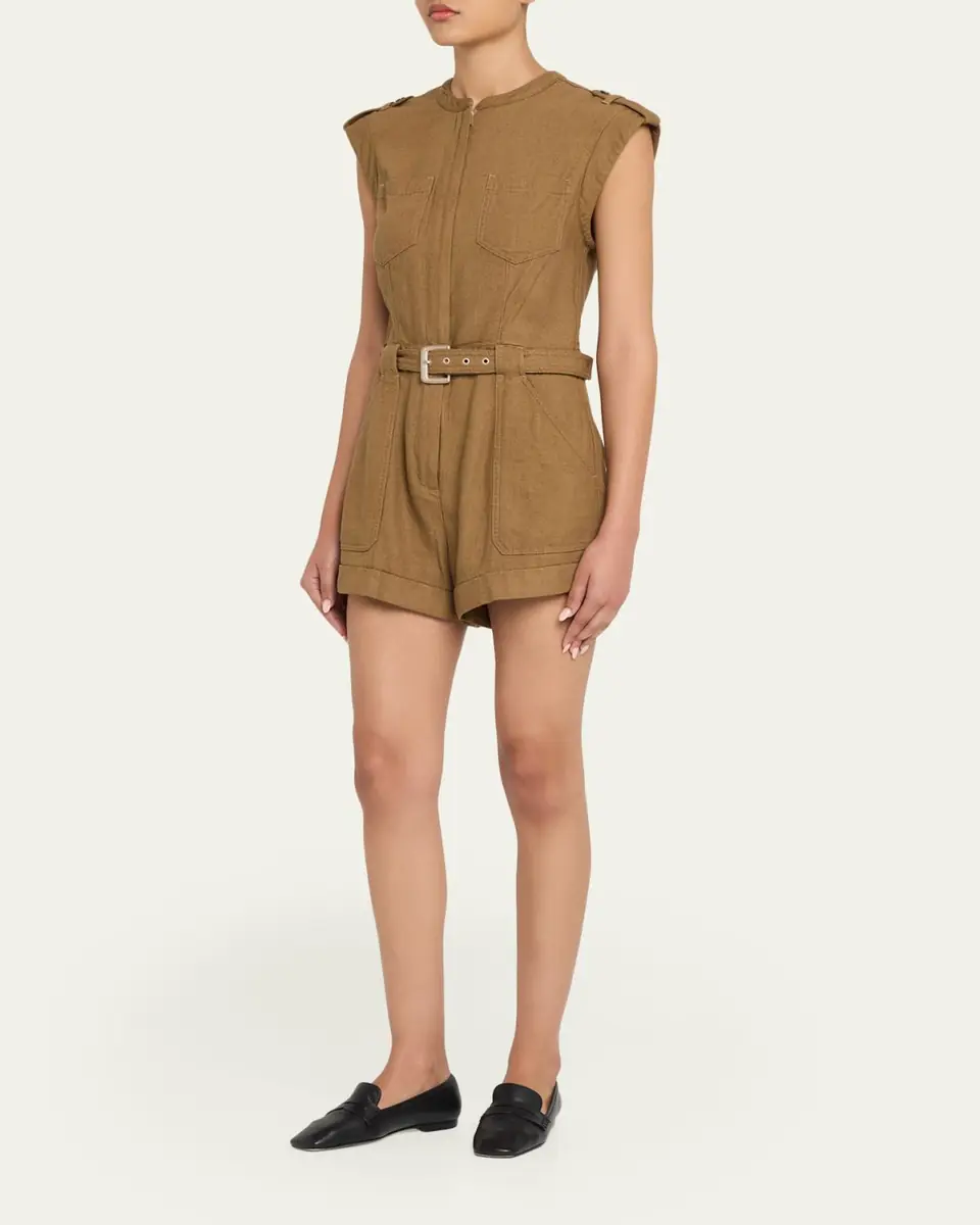 SIMKHAI Tinka Belted Romper | Thumbnail 4 SIMKHAI Tinka Belted Romper | Thumbnail 4