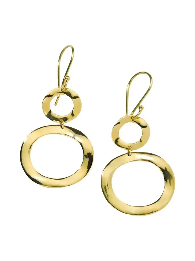 Mini Snowman Earrings in 18K Gold