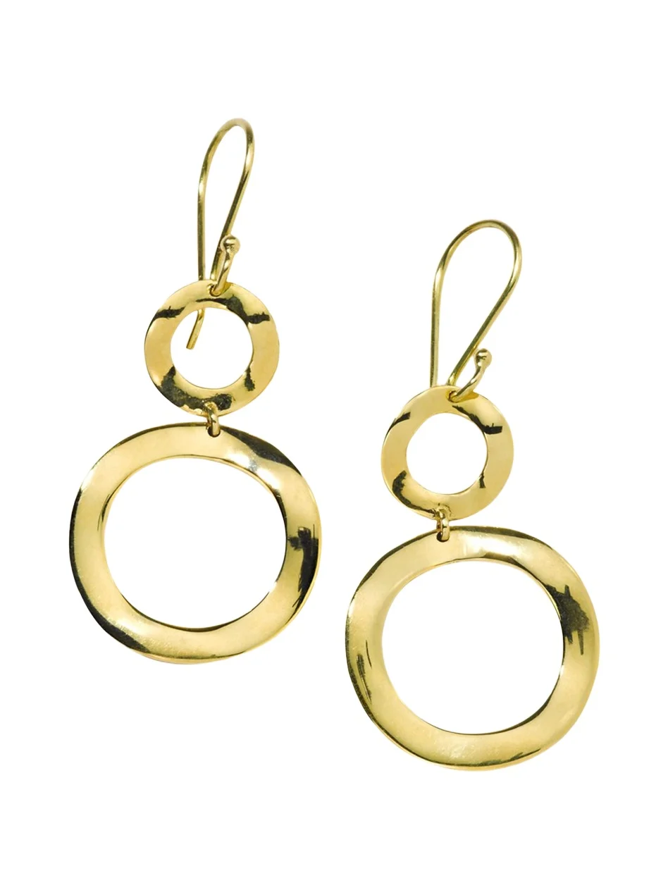 Mini Snowman Earrings in 18K Gold