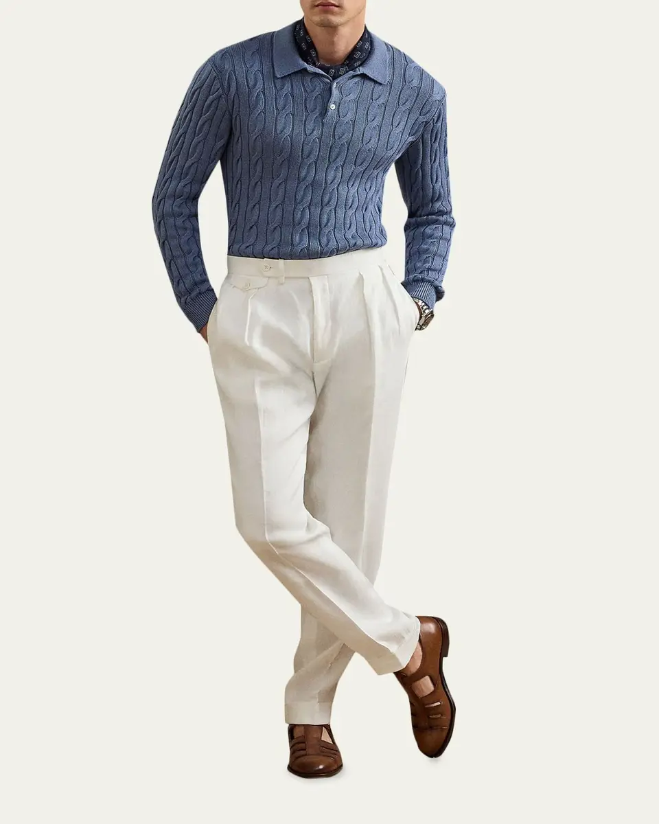 Ralph Lauren Purple Label Gregory Hand-Tailored Linen Trouser | Thumbnail 2 Ralph Lauren Purple Label Gregory Hand-Tailored Linen Trouser | Thumbnail 2