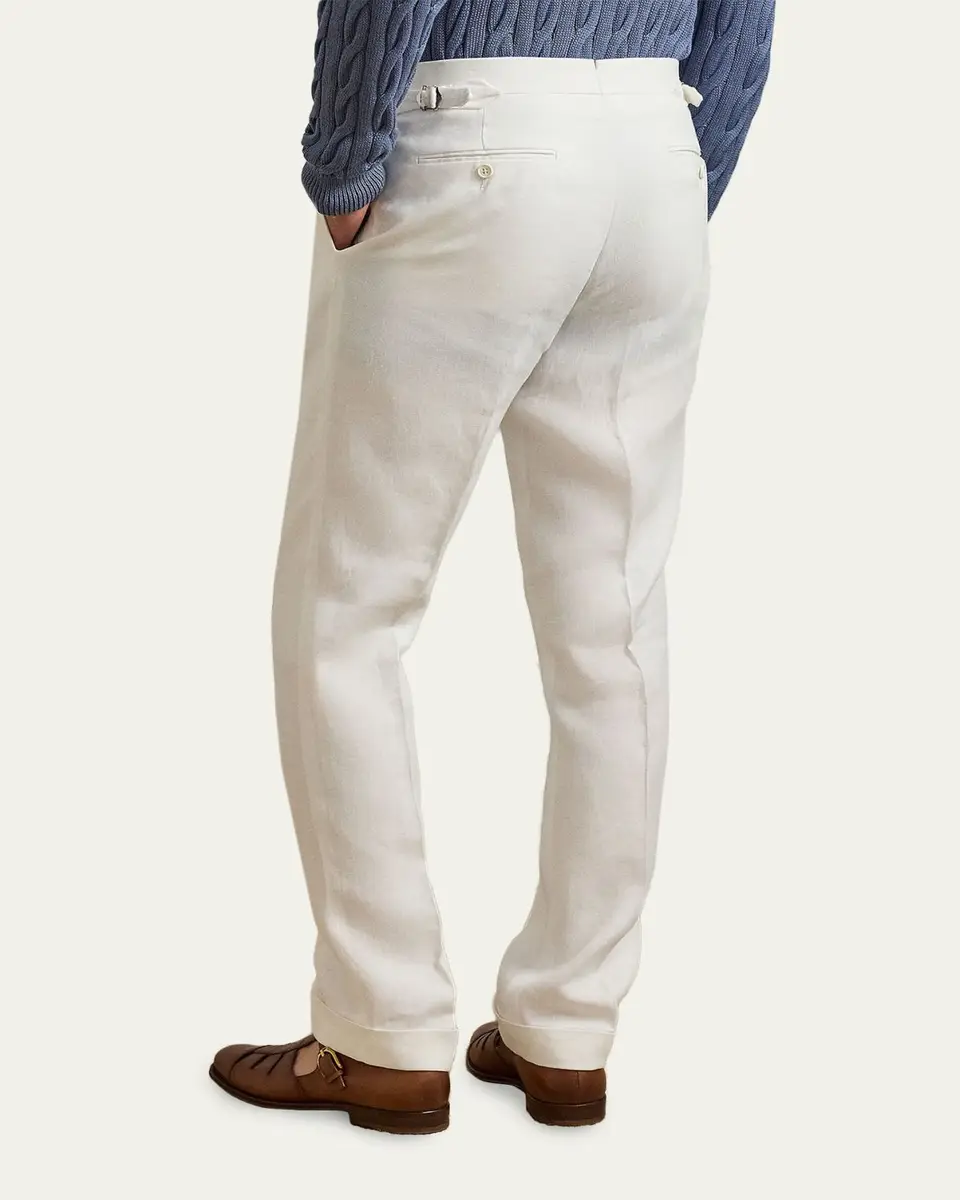Ralph Lauren Purple Label Gregory Hand-Tailored Linen Trouser | Thumbnail 3 Ralph Lauren Purple Label Gregory Hand-Tailored Linen Trouser | Thumbnail 3