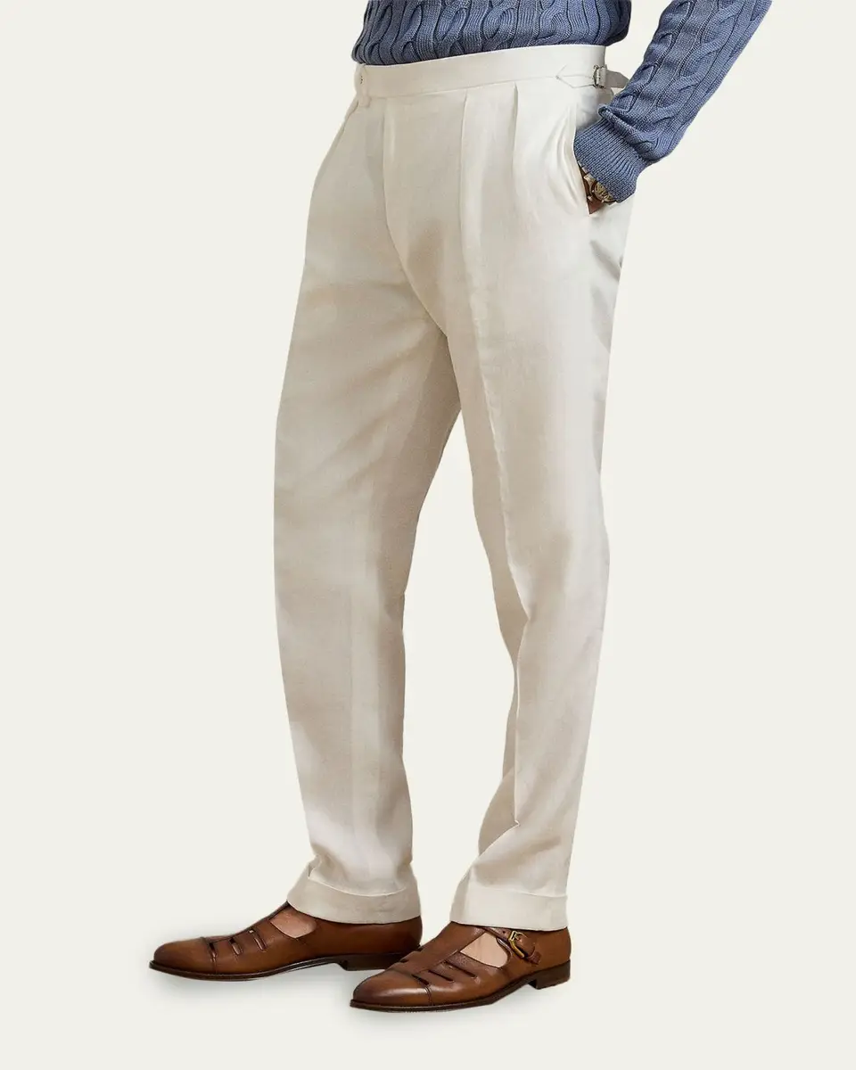 Ralph Lauren Purple Label Gregory Hand-Tailored Linen Trouser | Thumbnail 4 Ralph Lauren Purple Label Gregory Hand-Tailored Linen Trouser | Thumbnail 4