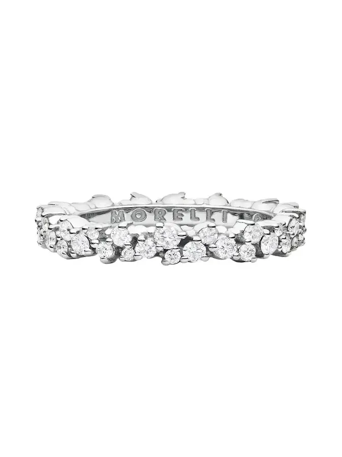 18K White Gold Small Confetti Ring with Diamonds 18K White Gold Small Confetti Ring with Diamonds