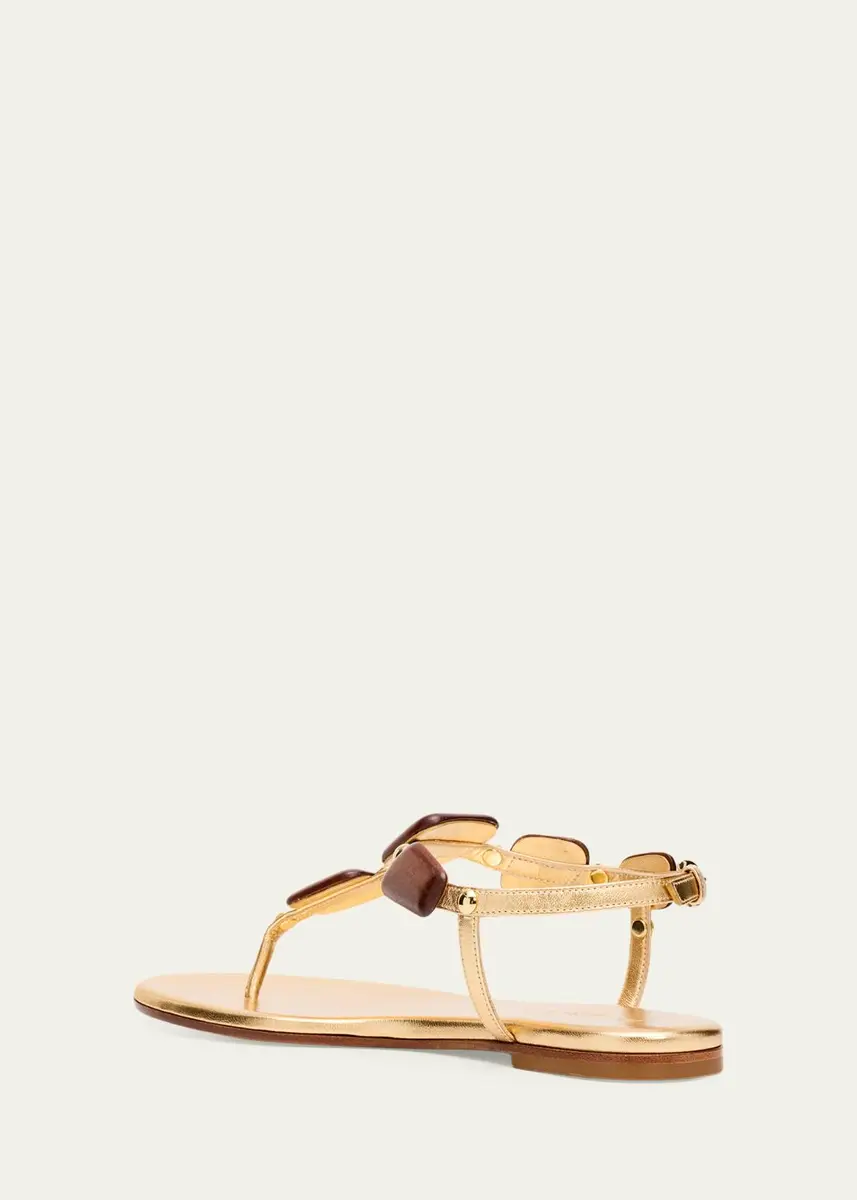 Gianvito Rossi Beaded Nappa Metallic Leather Thong Sandals | Thumbnail 7 Gianvito Rossi Beaded Nappa Metallic Leather Thong Sandals | Thumbnail 7