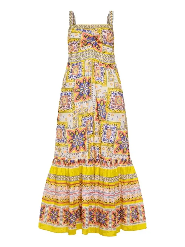 Alora Printed Cotton Maxi Dress
