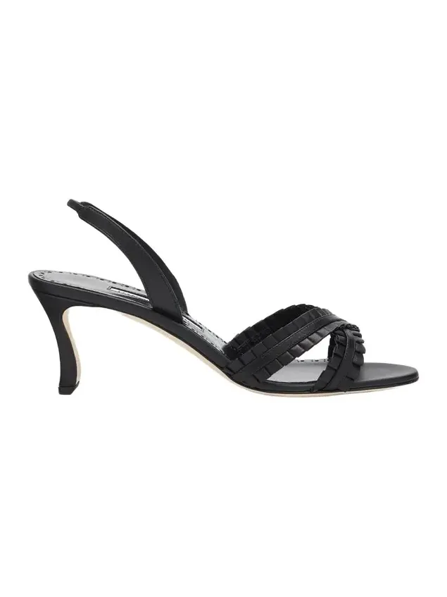 70mm Volusan Leather Slingback Pumps