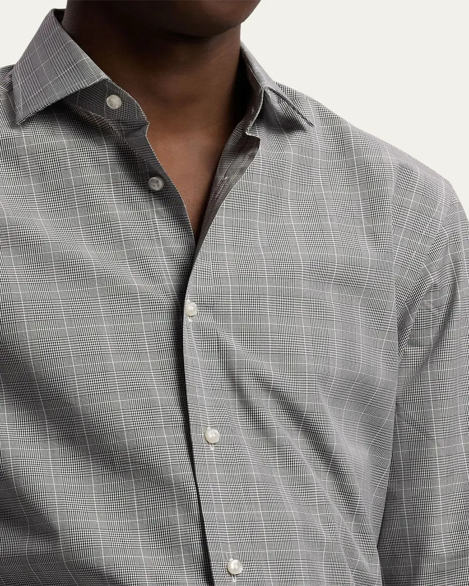 Ralph Lauren Purple Label Men's Glen Plaid Twill Classic-Fit Shirt | Thumbnail 5 Ralph Lauren Purple Label Men's Glen Plaid Twill Classic-Fit Shirt | Thumbnail 5