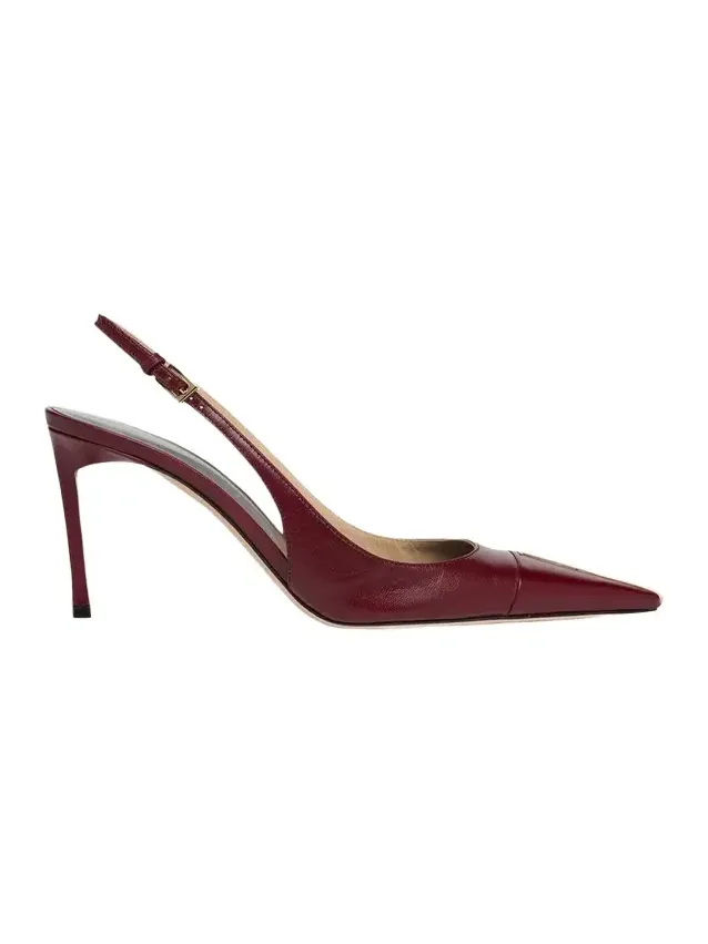 85mm Shiny Kid Leather Slingback Pumps 85mm Shiny Kid Leather Slingback Pumps