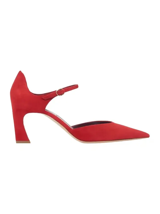 75mm Devil Suede Ankle-Strap Pumps
