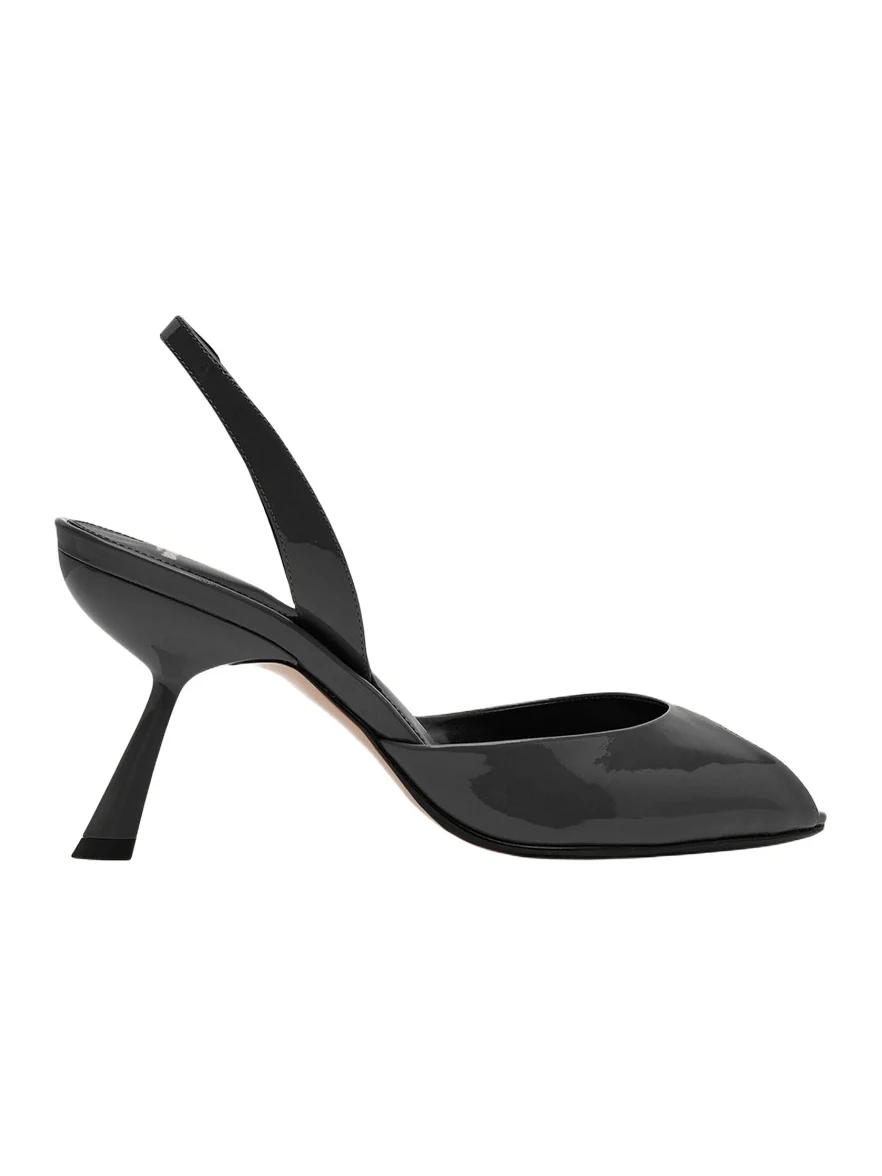 85mm Miranda Patent Leather Peep-Toe Pumps