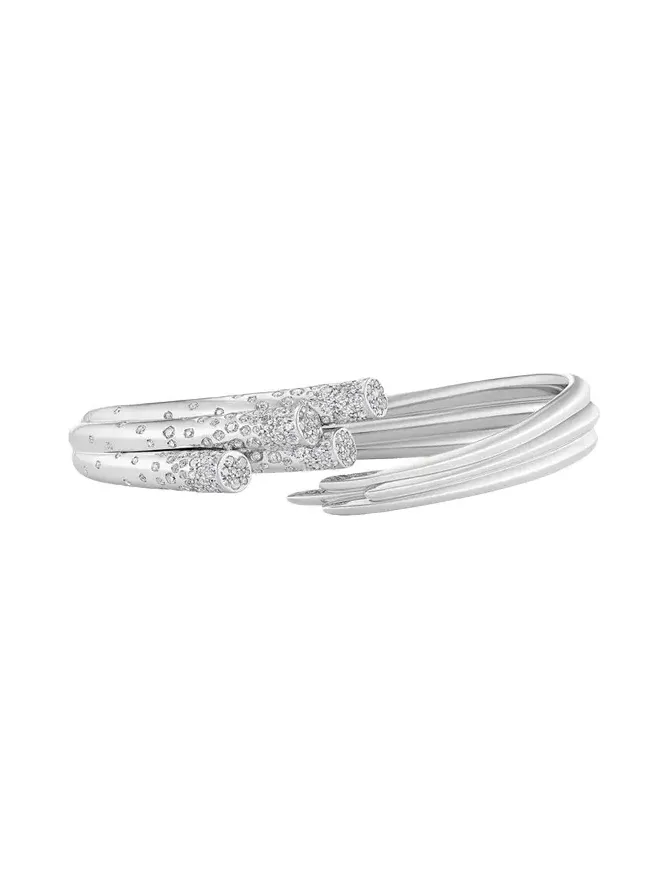 18K White Gold Diamond Sheaf Bracelet