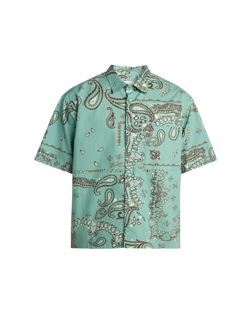 Moncler Men's Paisley Cotton Short-Sleeve Shirt | Image 1 Moncler Men's Paisley Cotton Short-Sleeve Shirt | Image 1