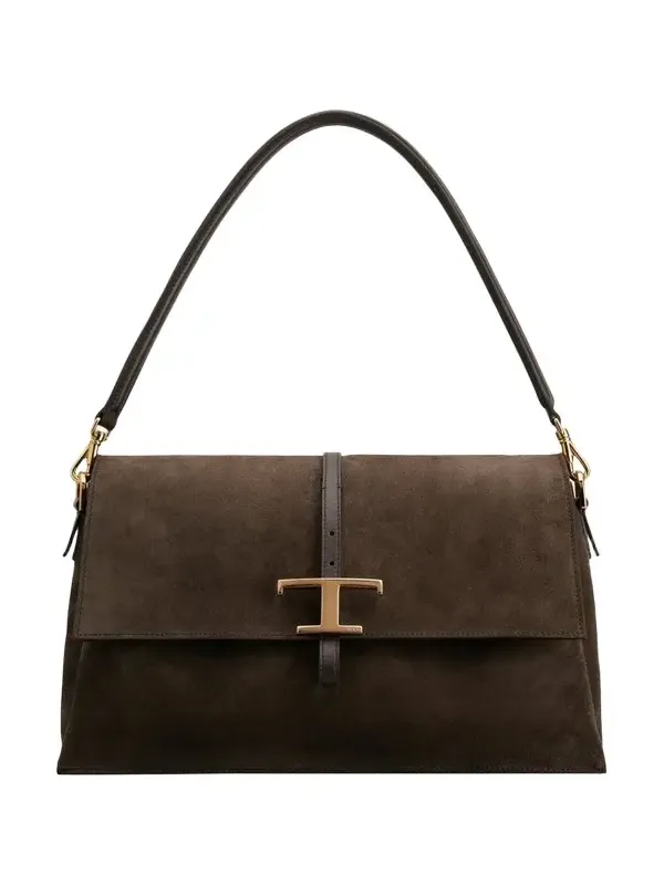 T Timeless Suede Shoulder Bag